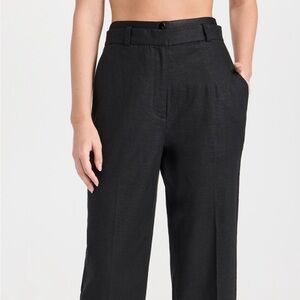 Favorite Daughter Double Waist Black Linen Dress Pants